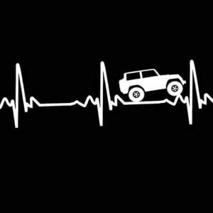 Heart Beat Sticker for Car, Truck, 4X4 Car Sticker Vinyl Decal L X H 20.00 Cm X 6.00 Cm (White) (White)