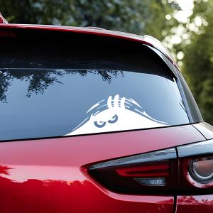 Peeping Monster Car Decal Stickers | White Vinyl | Creative Car Stickers