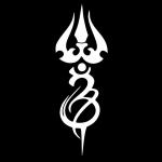 Trishul Om Car Decal – White Vinyl Sticker, Waterproof Self-Adhesive | 2 Pieces | 12.7 x 4.34 cm