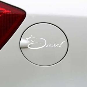 Decorative Diesel Decal Vinyl Fuel lid, Car Sticker Size 11.5 X 4 cm White