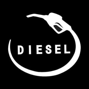 Vinyl Diesel Pump Symbol Design Sticker for Car (White)