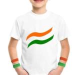 Unisex Independence Day T-Shirt| Republic Day White Printed T-Shirts Round Neck for Kids