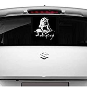 Aadiyogi (Lord Shiva) Car Sticker Size 26 x 28 cm White