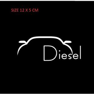 Fuel LID Diesel Sticker for CAR Size 12 X 5 CM White