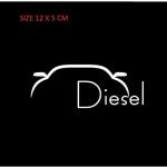 Fuel LID Diesel Sticker for CAR Size 12 X 5 CM White