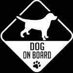 car Sticker Dog on Board White Sticker for car Bumper Hood Sticker Windows Sides Back Mirror