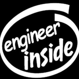 car and Bike Sticker Engineer Inside Hood, Bumper, Sides, Windows Car Sticker (White) Size(11.5X11.5 cm)