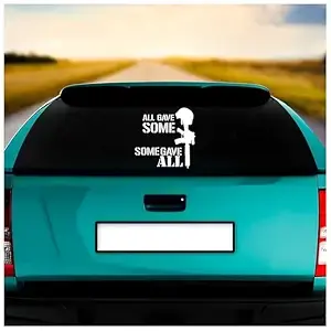 Army Gun Car Sticker, car Stickers for Car Exterior, Glass, Wall, Window | White Color Standard Size (12x12 Inch)