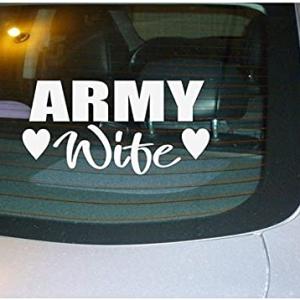 Car Stickers Exterior Army Wife Car Hood, Bumper, Sides, Windows Sticker - White