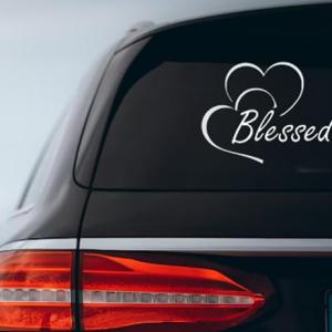 Blessed Heart Vinyl Decal Sticker | Cars Trucks Vans Walls Cups Laptops | White | 5.5" X 4.5" | Dc-06