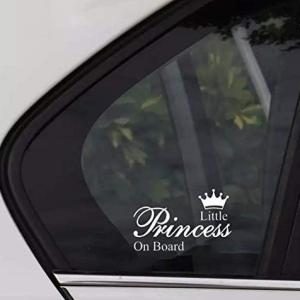 car Stickers Exterior Little Princess On Board Car Windows, Bumper. Hood, Side car Stickers&Decals(White) Size 17X14 cm