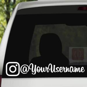 Instagram Username Decals/Banners Stickers for Car, Bike (30 cm x 7 cm) (White)