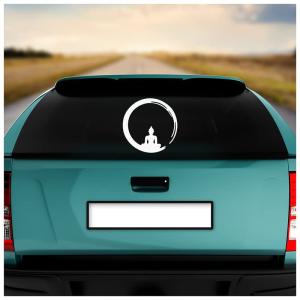 Buddha Car Sticker, car Stickers for Car Exterior, Glass, Wall, Window | White Color Standard Size (12x12 Inch)