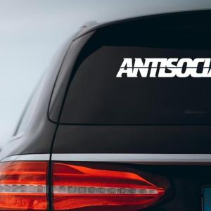 Antisocial Car Decals Sticker Windshield Banner | Vinyl Die Cut Car Window Decal Anti Social JDM Car Stickers