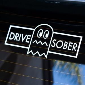 Drive Sober Vinyl Decal car Window Drive Safe Ghost Sticker