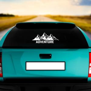 Adventure Car Sticker, car Stickers for Car Exterior, Glass, Wall, Window | White Color Standard Size (12x12 Inch)