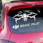 Drone Stickers for car Compatible with Any Car Glass Or Body DJI Mavic Pilot Waterproof Vinyl Decal self Adhesive Sticker Accessories (30 * 17, White)