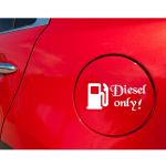 Diesel Sticker for Car I Fancey I New I Car Stickers I Fuel Tank Branded Reflective Vinyl Sticker (11.5x5.25cm) M136 White