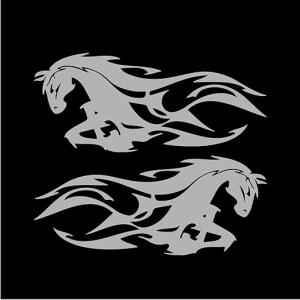 Horse Flame Mirror Animal Decal Vinyl Car Sticker