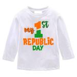 My First Republic Day Printed Cotton Round Neck Long Sleeves Kids T-Shirt for Boys & Girls