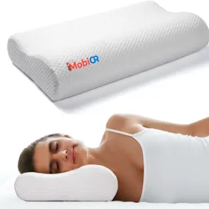 MobiCR Memory Foam Cervical Neck Pillow - Orthopedic, Ergonomic Neck & Shoulder Pain Relief