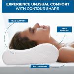 MobiCR Memory Foam Cervical Neck Pillow - Orthopedic, Ergonomic Neck & Shoulder Pain Relief